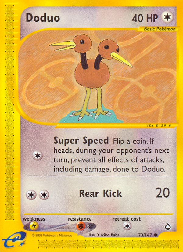 Doduo (73/147) [Aquapolis] | Jomio and Rueliete's Cards and Comics