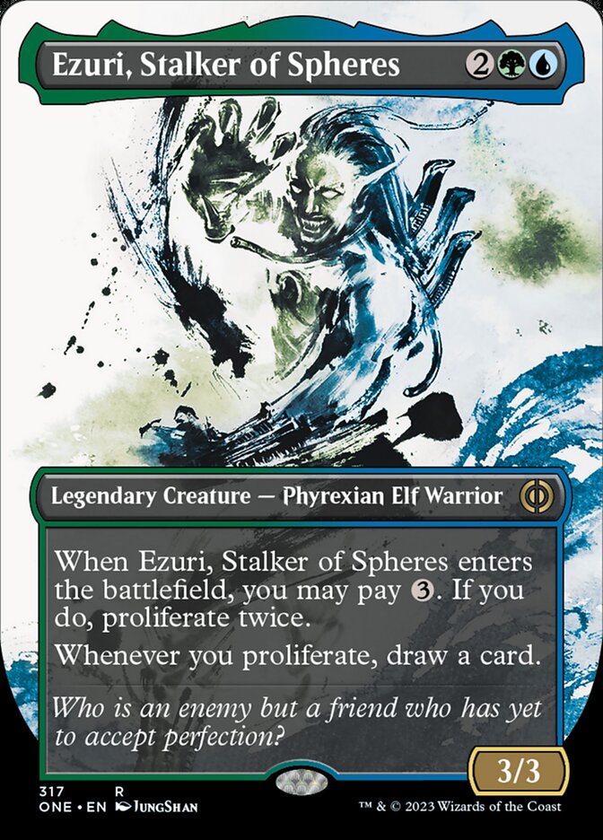 Ezuri, Stalker of Spheres (Borderless Ichor) [Phyrexia: All Will Be One] | Jomio and Rueliete's Cards and Comics