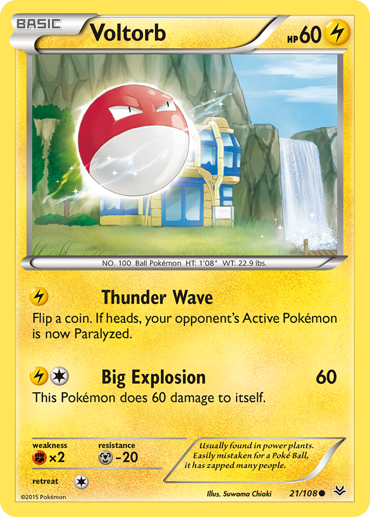 Voltorb (21/108) [XY: Roaring Skies] | Jomio and Rueliete's Cards and Comics
