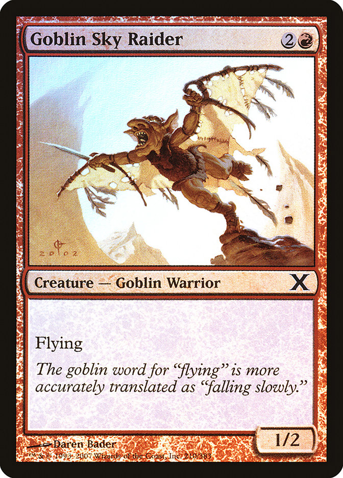Goblin Sky Raider (Premium Foil) [Tenth Edition] | Jomio and Rueliete's Cards and Comics