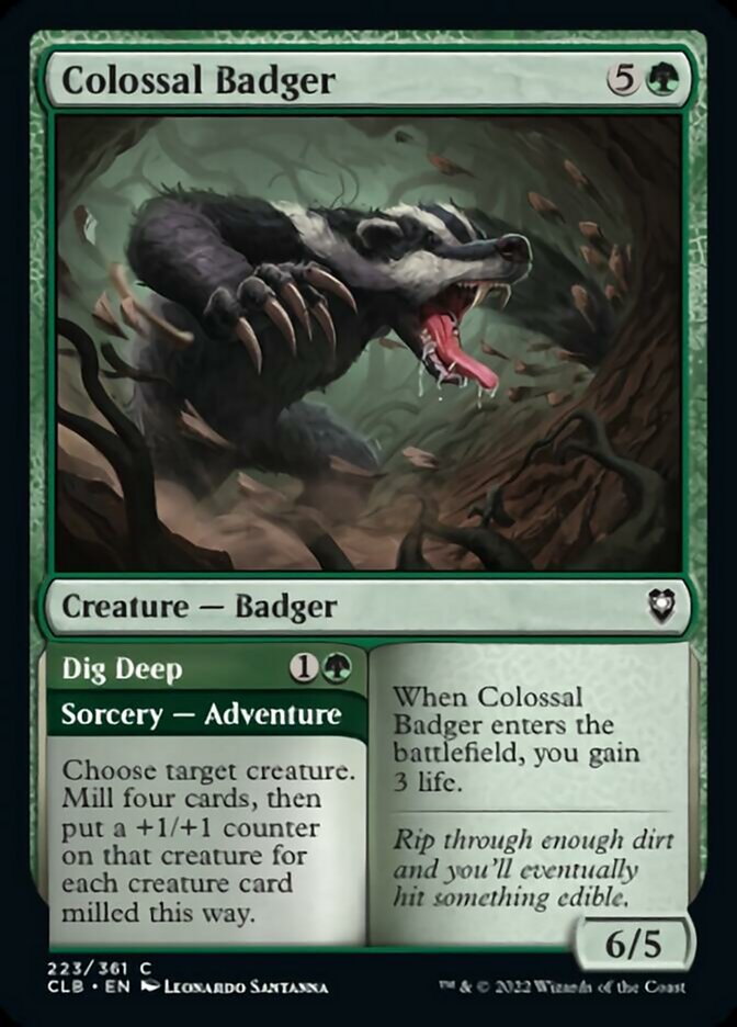 Colossal Badger // Dig Deep [Commander Legends: Battle for Baldur's Gate] | Jomio and Rueliete's Cards and Comics
