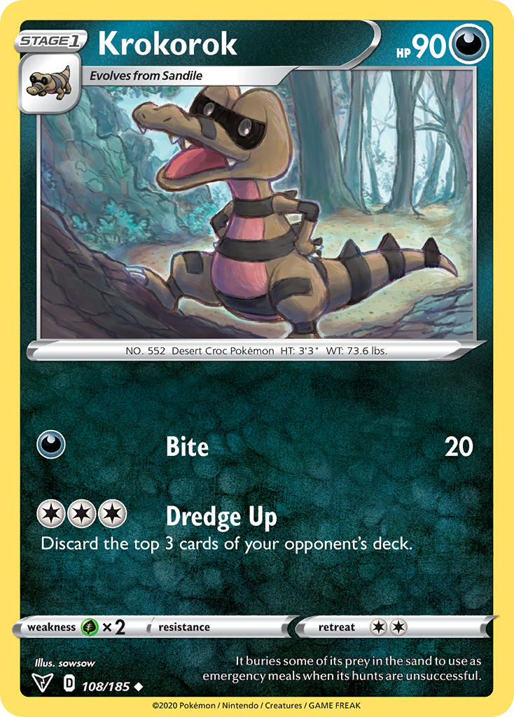 Krokorok (108/185) [Sword & Shield: Vivid Voltage] | Jomio and Rueliete's Cards and Comics