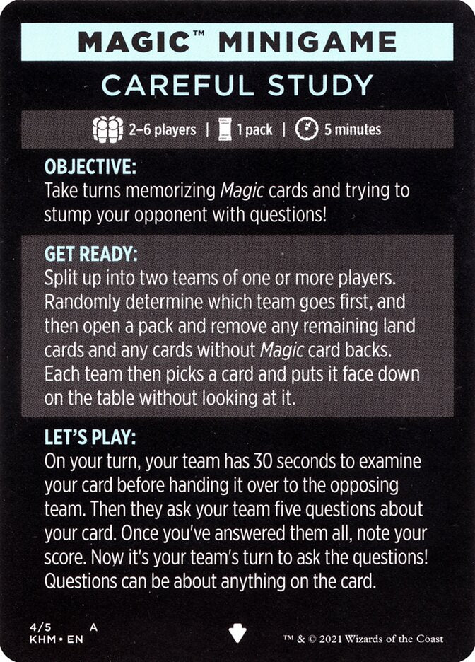 Careful Study (Magic Minigame) [Kaldheim Minigame] | Jomio and Rueliete's Cards and Comics