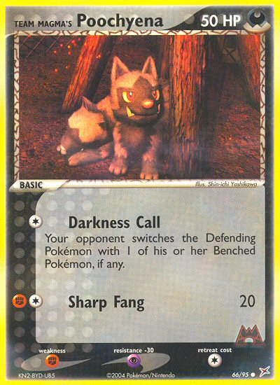 Team Magma's Poochyena (66/95) [EX: Team Magma vs Team Aqua] | Jomio and Rueliete's Cards and Comics