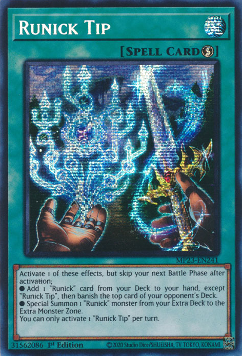 Runick Tip [MP23-EN241] Prismatic Secret Rare | Jomio and Rueliete's Cards and Comics
