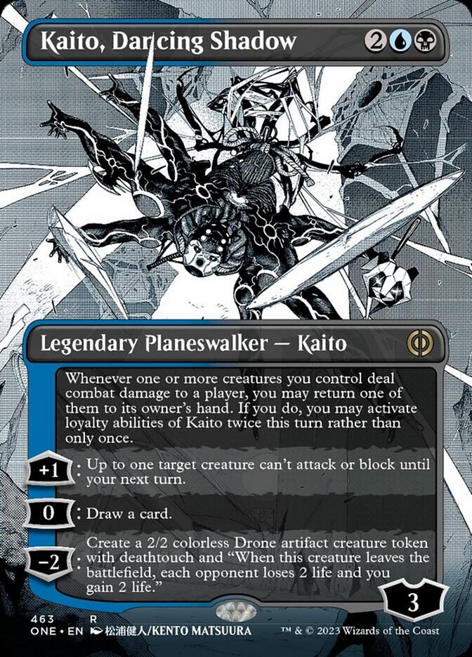 Kaito, Dancing Shadow (Borderless Manga Step-and-Compleat Foil) [Phyrexia: All Will Be One] | Jomio and Rueliete's Cards and Comics