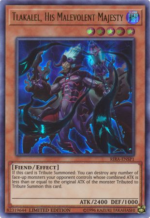 Tlakalel, His Malevolent Majesty (Sneak Peek) [RIRA-ENSP1] Ultra Rare | Jomio and Rueliete's Cards and Comics