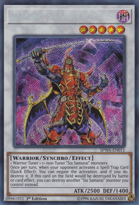Legendary Six Samurai - Shi En [SPWA-EN011] Secret Rare | Jomio and Rueliete's Cards and Comics