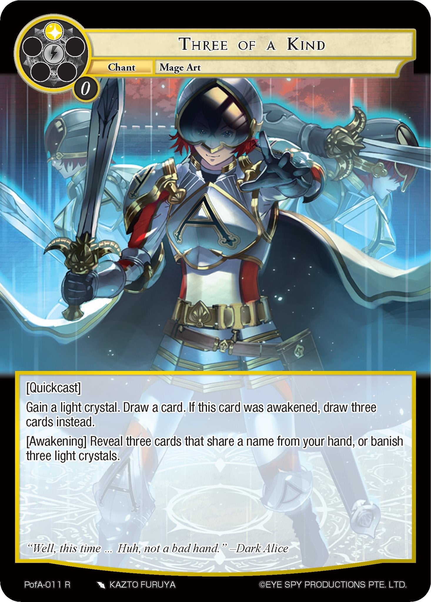 Three of a Kind (PofA-011) [Alice Origin IV: Prologue of Attoractia] | Jomio and Rueliete's Cards and Comics