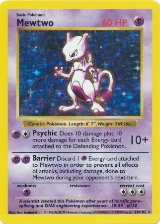 Mewtwo (10/102) [Base Set Shadowless Unlimited] | Jomio and Rueliete's Cards and Comics