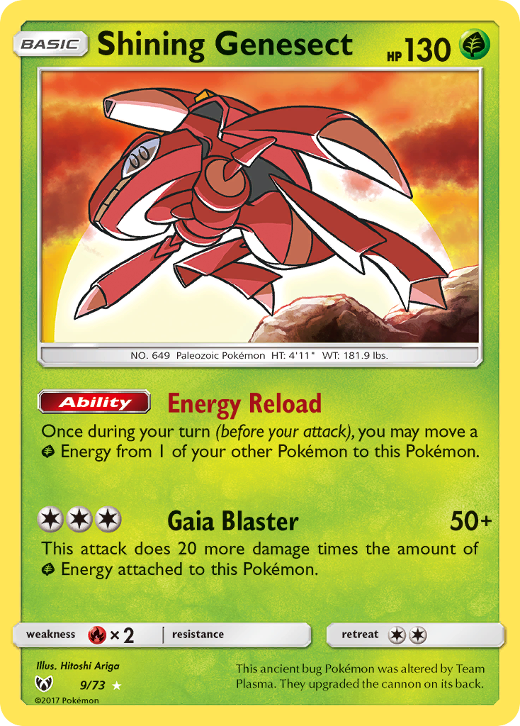 Shining Genesect (9/73) [Sun & Moon: Shining Legends] | Jomio and Rueliete's Cards and Comics