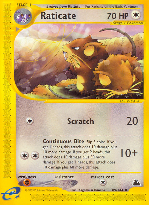 Raticate (89/144) [Skyridge] | Jomio and Rueliete's Cards and Comics