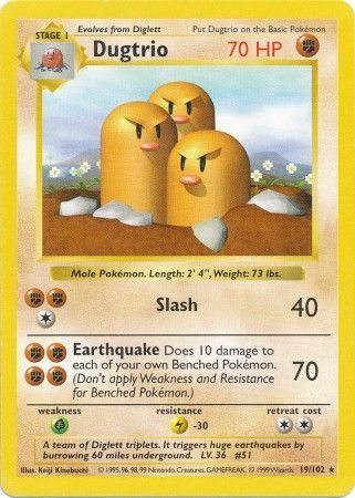 Dugtrio (19/102) [Base Set Shadowless Unlimited] | Jomio and Rueliete's Cards and Comics