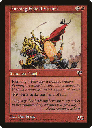 Burning Shield Askari [Mirage] | Jomio and Rueliete's Cards and Comics