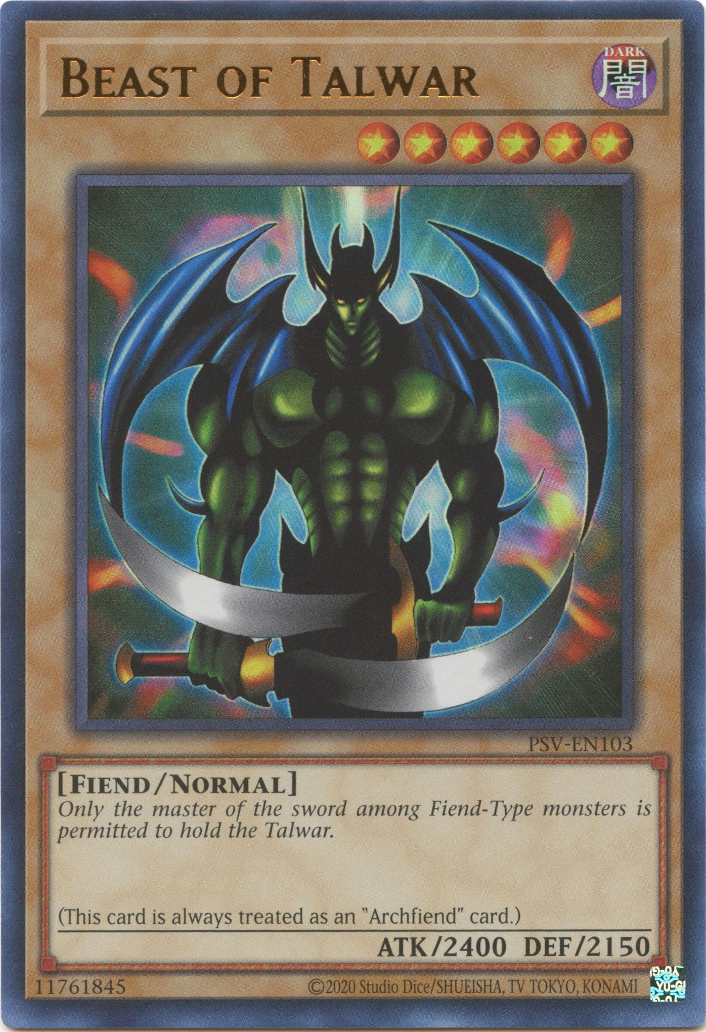Beast of Talwar (25th Anniversary) [PSV-EN103] Ultra Rare | Jomio and Rueliete's Cards and Comics