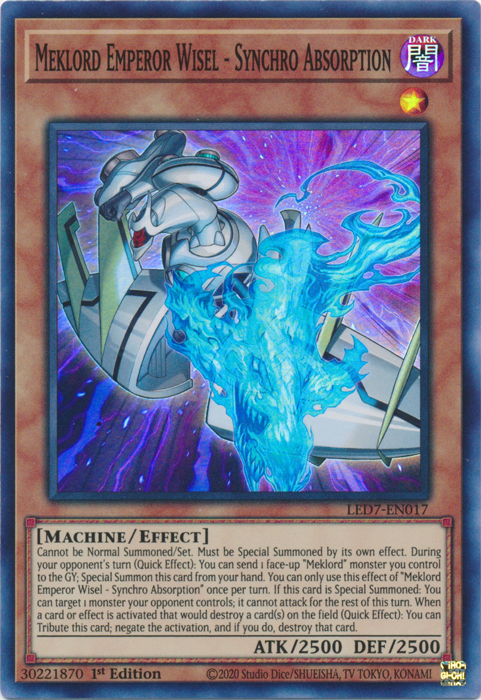 Meklord Emperor Wisel - Synchro Absorption [LED7-EN017] Super Rare | Jomio and Rueliete's Cards and Comics