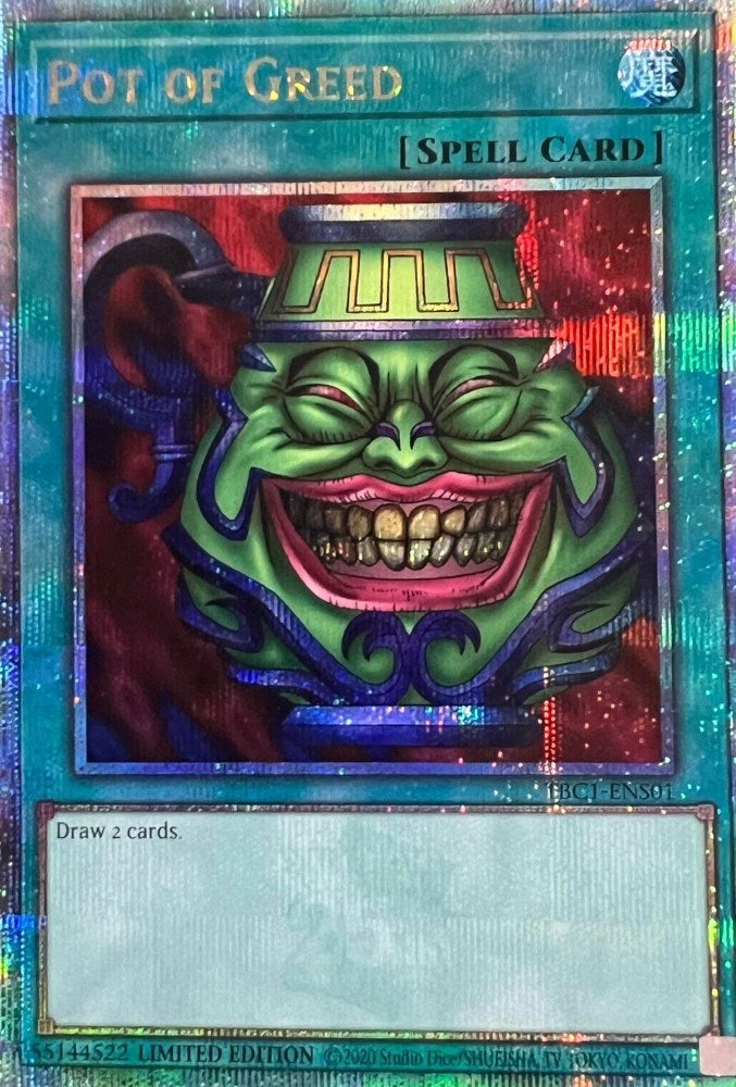 Pot of Greed [TBC1-ENS01] Secret Rare | Jomio and Rueliete's Cards and Comics