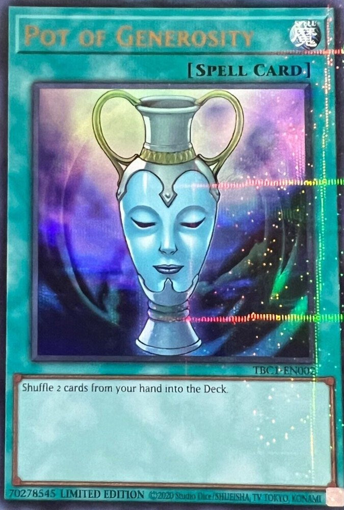 Pot of Generosity [TBC1-EN002] Ultra Rare | Jomio and Rueliete's Cards and Comics
