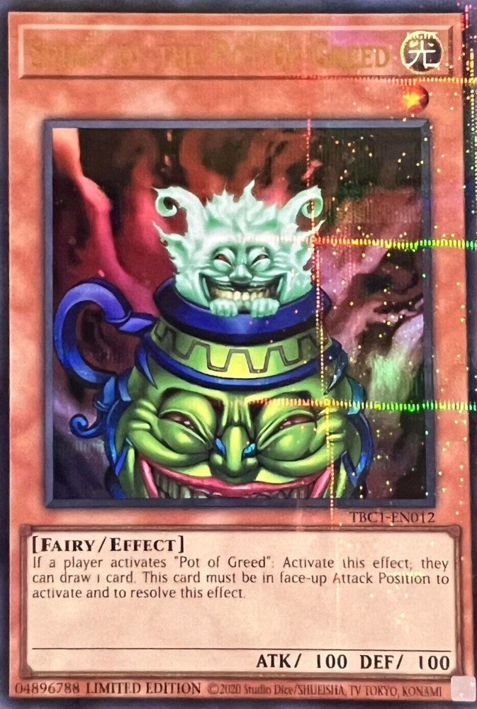 Spirit of the Pot of Greed [TBC1-EN012] Ultra Rare | Jomio and Rueliete's Cards and Comics