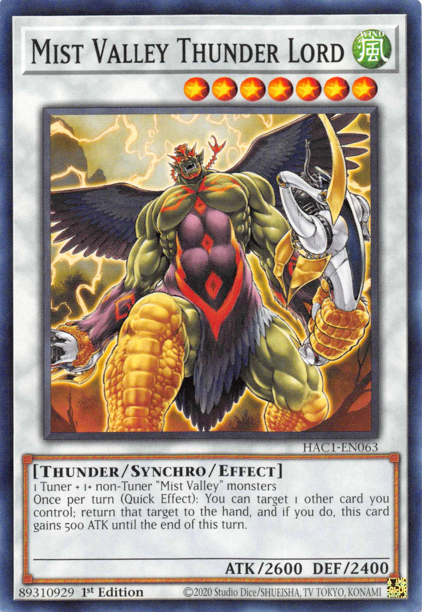 Mist Valley Thunder Lord [HAC1-EN063] Common | Jomio and Rueliete's Cards and Comics