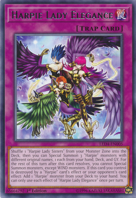 Harpie Lady Elegance [LED4-EN005] Rare | Jomio and Rueliete's Cards and Comics