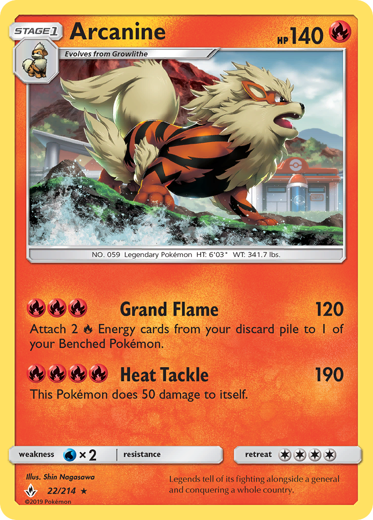 Arcanine (22/214) [Sun & Moon: Unbroken Bonds] | Jomio and Rueliete's Cards and Comics