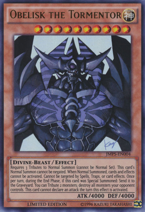 Obelisk the Tormentor (JMPS-EN004) [JMPS-EN004] Ultra Rare | Jomio and Rueliete's Cards and Comics