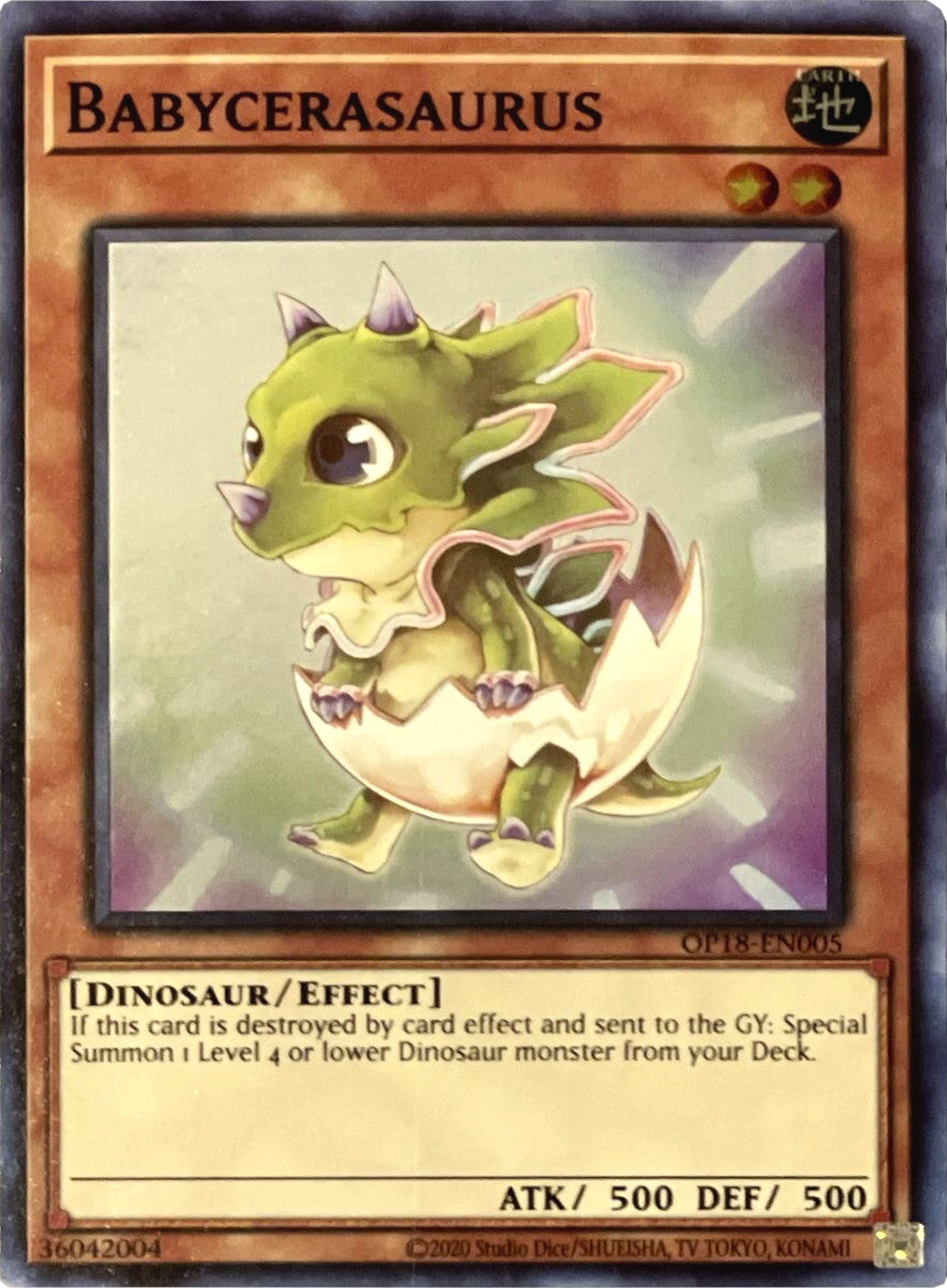 Babycerasaurus [OP18-EN005] Super Rare | Jomio and Rueliete's Cards and Comics