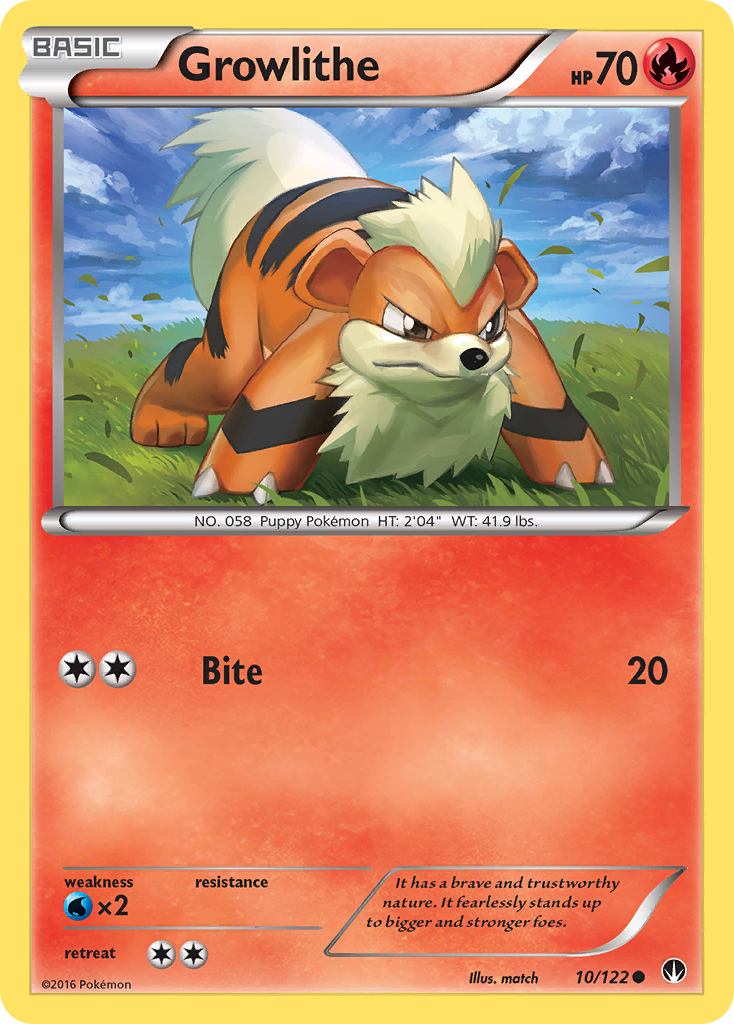 Growlithe (10/122) [XY: BREAKpoint] | Jomio and Rueliete's Cards and Comics