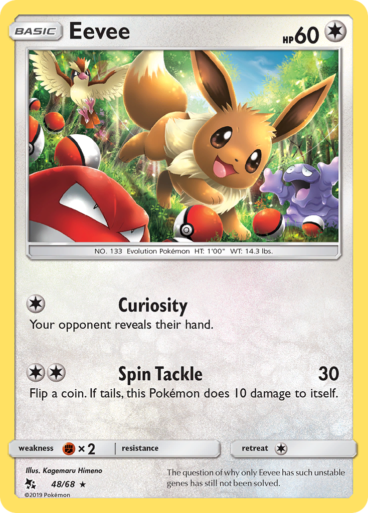 Eevee (48/68) [Sun & Moon: Hidden Fates] | Jomio and Rueliete's Cards and Comics