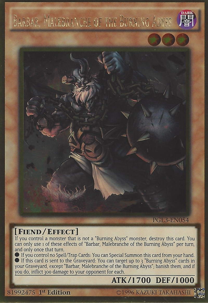 Barbar, Malebranche of the Burning Abyss [PGL3-EN054] Gold Rare | Jomio and Rueliete's Cards and Comics