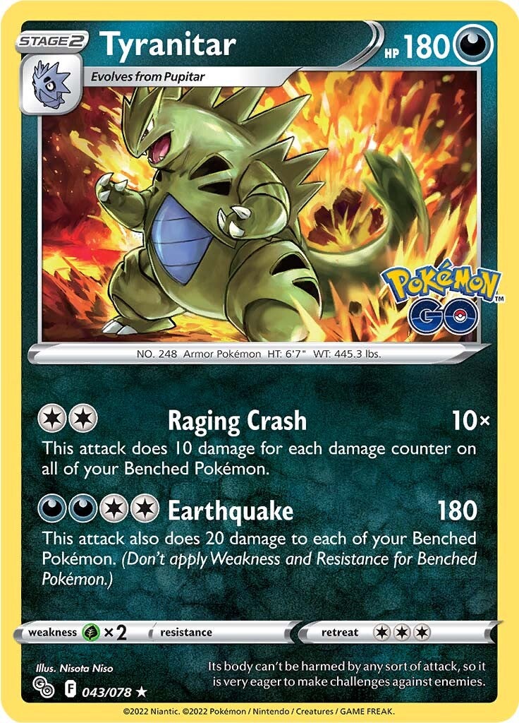 Tyranitar (043/078) [Pokémon GO] | Jomio and Rueliete's Cards and Comics