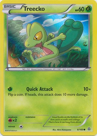 Treecko (6/160) (Sheen Holo) [XY: Primal Clash] | Jomio and Rueliete's Cards and Comics