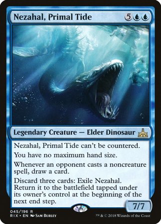 Nezahal, Primal Tide [Rivals of Ixalan] | Jomio and Rueliete's Cards and Comics