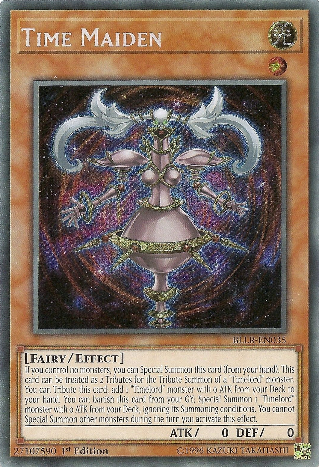 Time Maiden [BLLR-EN035] Secret Rare | Jomio and Rueliete's Cards and Comics