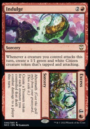 Indulge // Excess (Promo Pack) [Streets of New Capenna Commander Promos] | Jomio and Rueliete's Cards and Comics