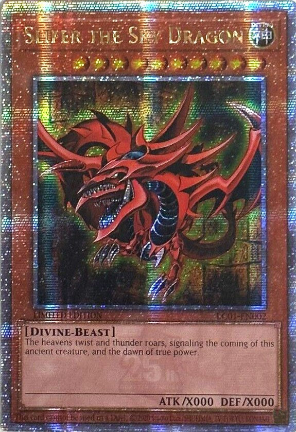 Slifer the Sky Dragon (25th Anniversary) [LC01-EN002] Quarter Century Secret Rare | Jomio and Rueliete's Cards and Comics