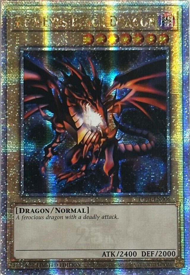 Red-Eyes Black Dragon (25th Anniversary) [LC01-EN006] Quarter Century Secret Rare | Jomio and Rueliete's Cards and Comics