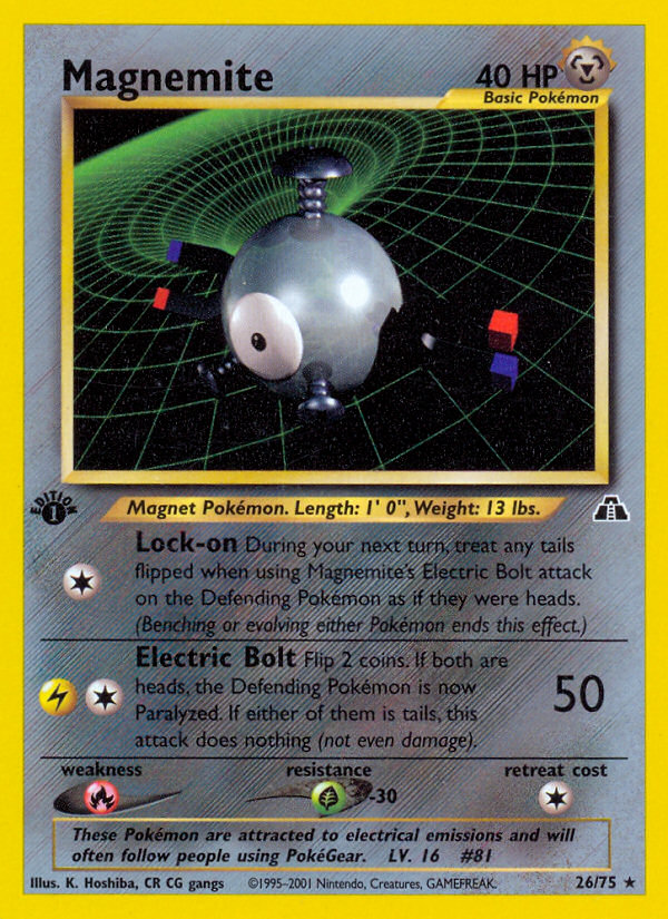 Magnemite (26/75) [Neo Discovery 1st Edition] | Jomio and Rueliete's Cards and Comics