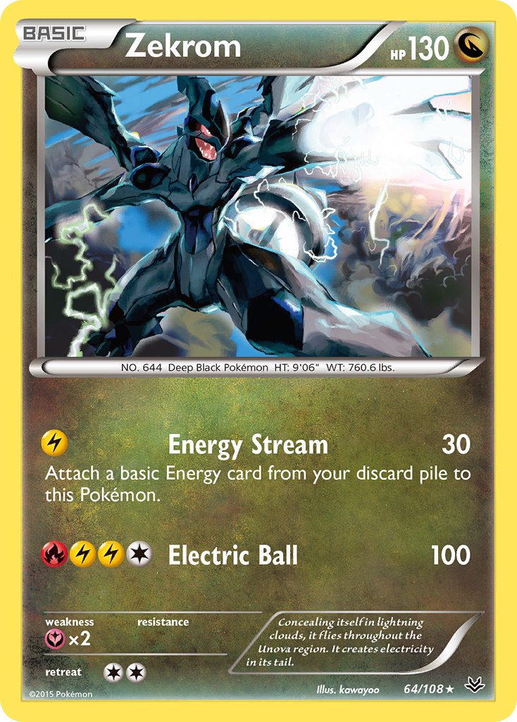Zekrom (64/108) [XY: Roaring Skies] | Jomio and Rueliete's Cards and Comics
