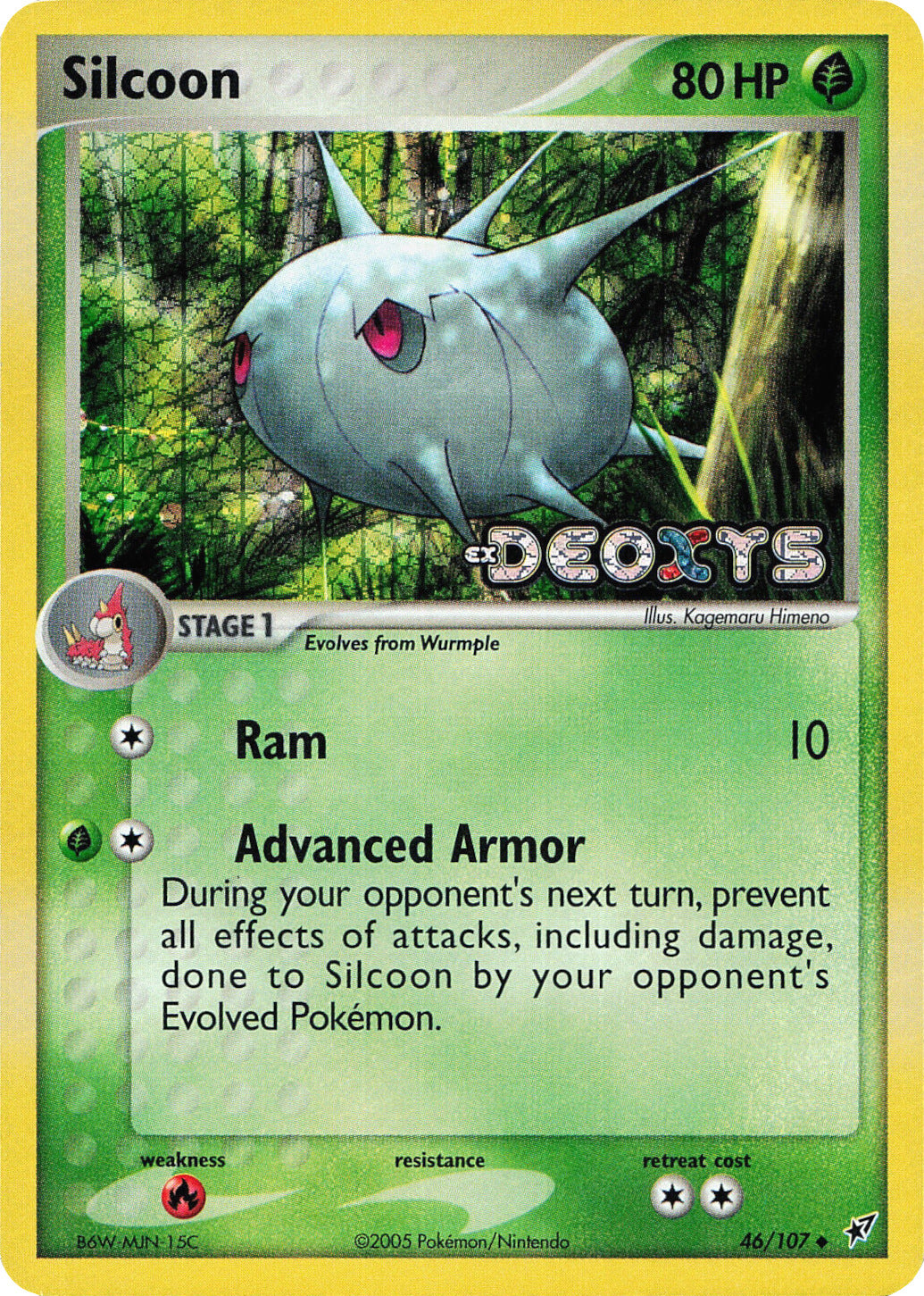 Silcoon (46/107) (Stamped) [EX: Deoxys] | Jomio and Rueliete's Cards and Comics