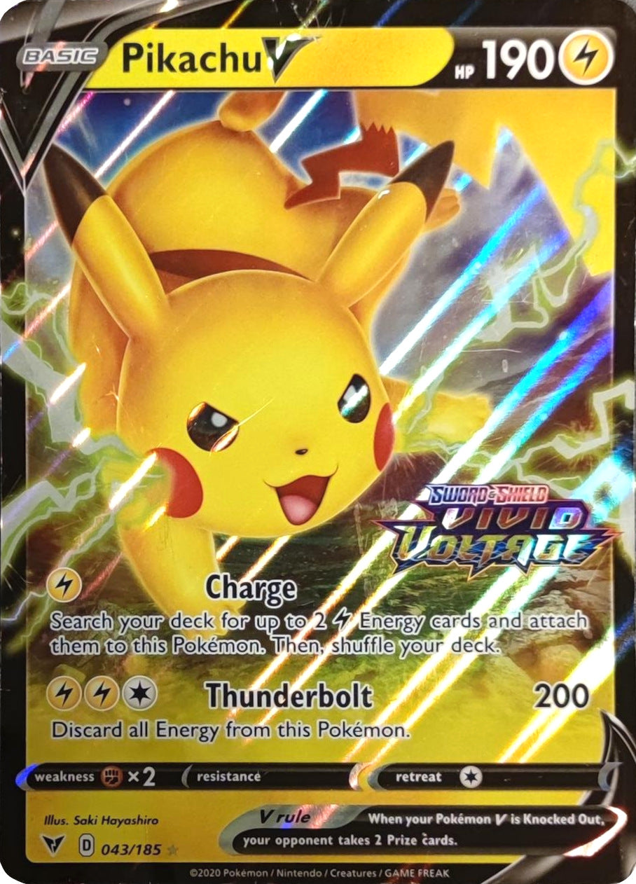 Pikachu V (043/185) (Vivid Voltage Stamp) [Sword & Shield: Vivid Voltage] | Jomio and Rueliete's Cards and Comics