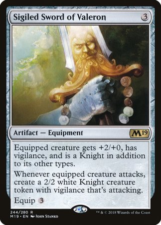 Sigiled Sword of Valeron [Core Set 2019] | Jomio and Rueliete's Cards and Comics