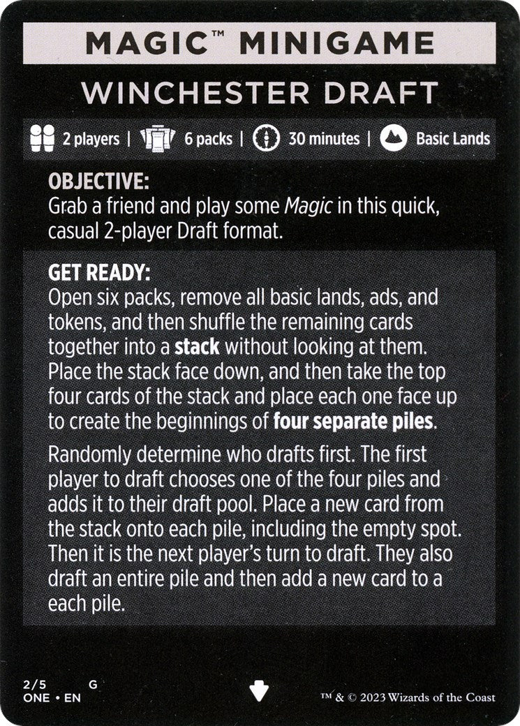 Winchester Draft (Magic Minigame) [Phyrexia: All Will Be One Minigame] | Jomio and Rueliete's Cards and Comics