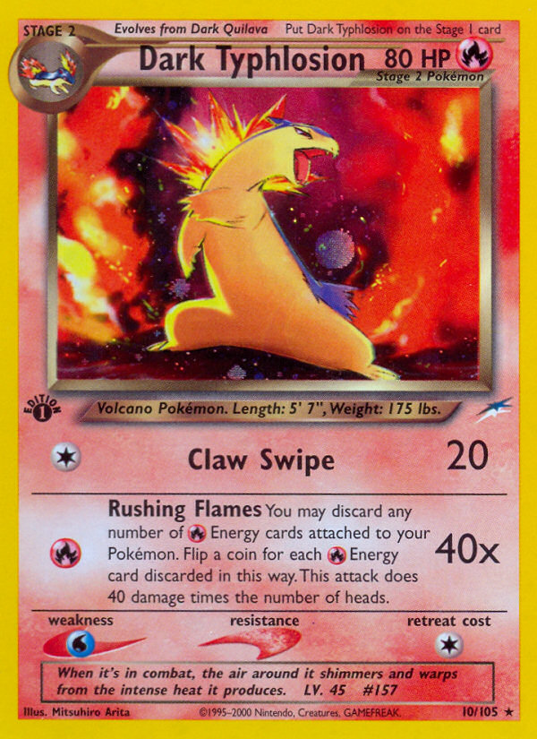Dark Typhlosion (10/105) [Neo Destiny 1st Edition] | Jomio and Rueliete's Cards and Comics