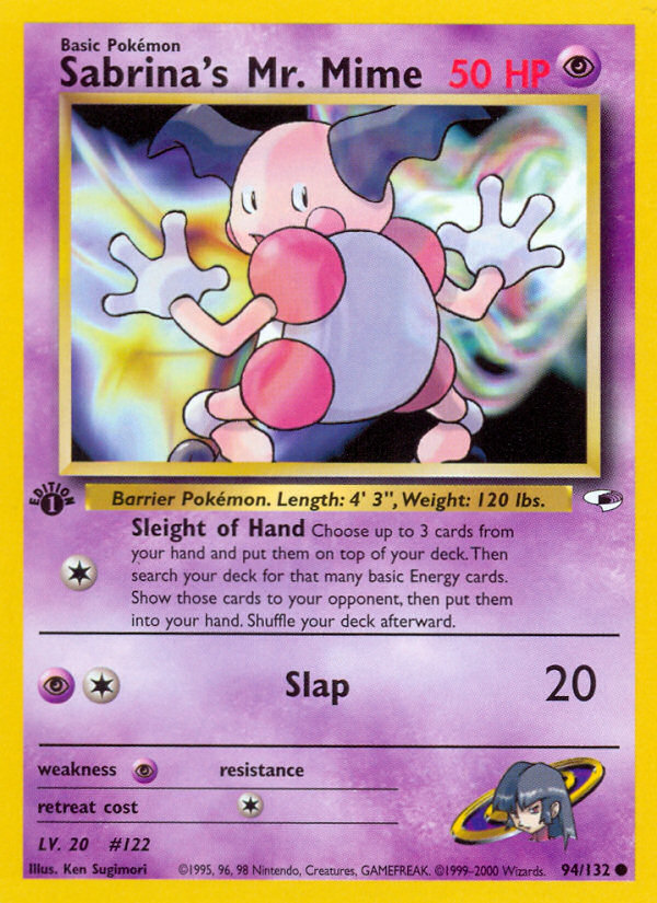 Sabrina's Mr. Mime (94/132) [Gym Heroes 1st Edition] | Jomio and Rueliete's Cards and Comics