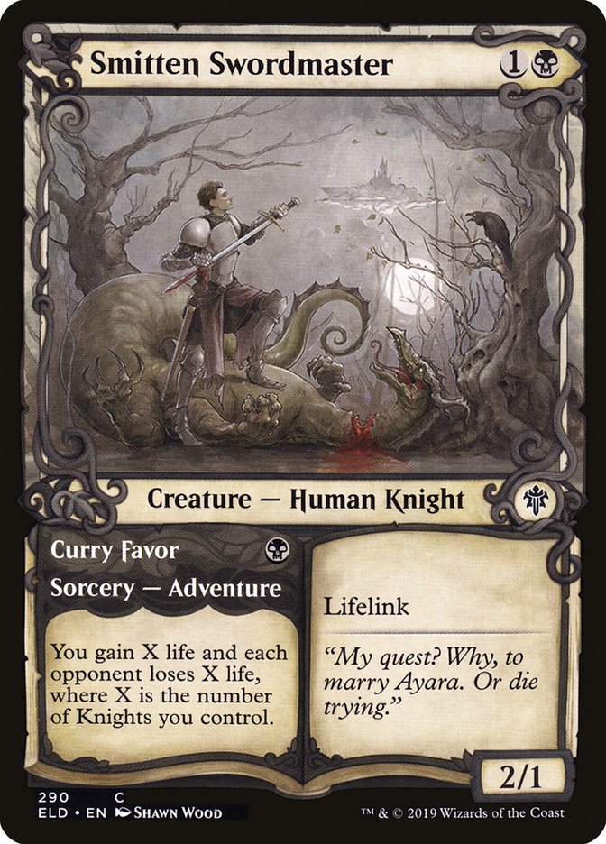 Smitten Swordmaster // Curry Favor (Showcase) [Throne of Eldraine] | Jomio and Rueliete's Cards and Comics
