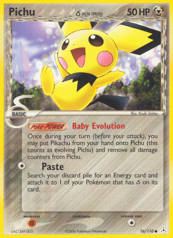Pichu (76/110) (Delta Species) [EX: Holon Phantoms] | Jomio and Rueliete's Cards and Comics