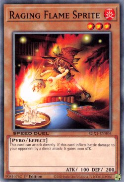 Raging Flame Sprite [SGX1-ENH06] Common | Jomio and Rueliete's Cards and Comics