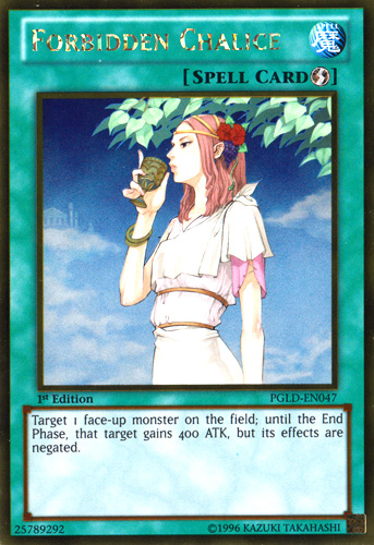 Forbidden Chalice [PGLD-EN047] Gold Rare | Jomio and Rueliete's Cards and Comics